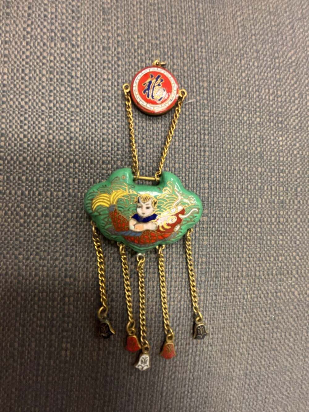 8.223 Vintage necklace, chain, gold tone, pendant bottle for aroma oil